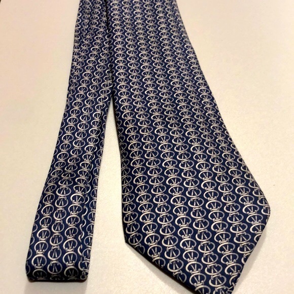 Hermes Tie / Navy - Picture 1 of 8